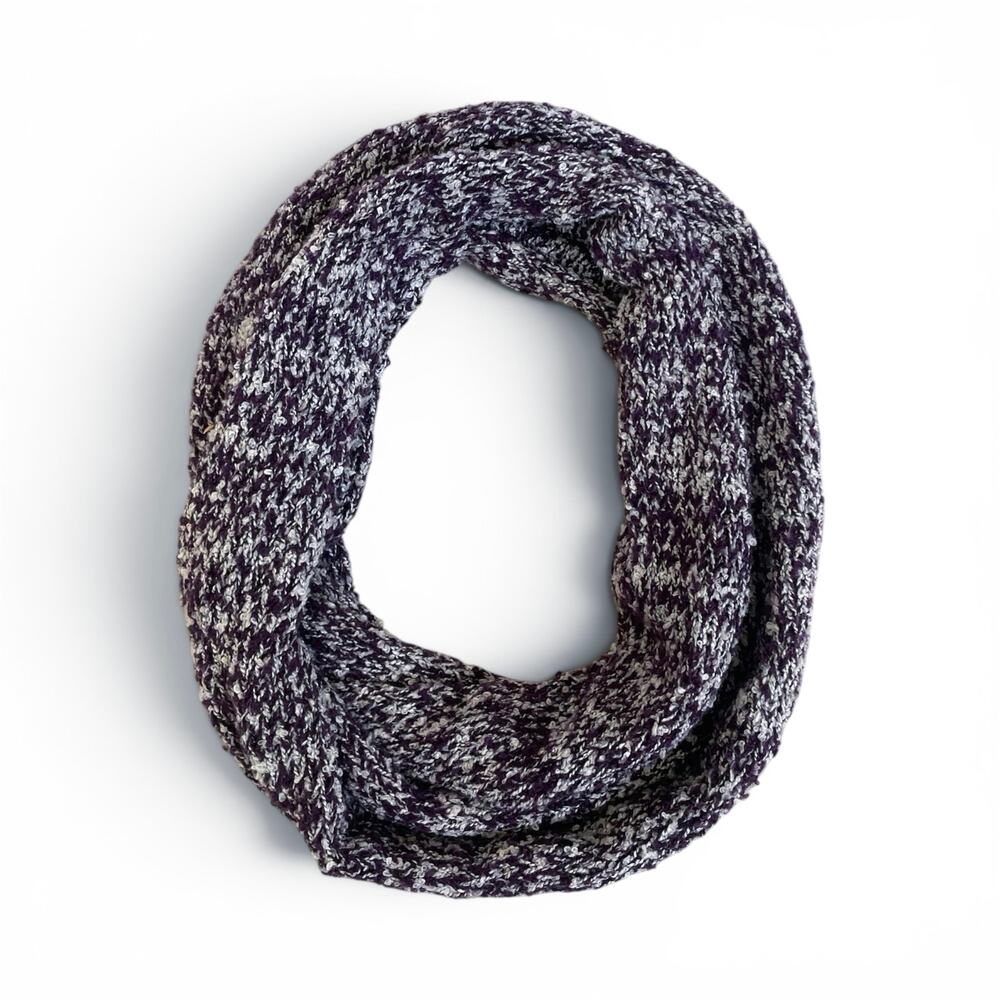 CALIA Dark Purple Chunky Knit Infinity Scarf